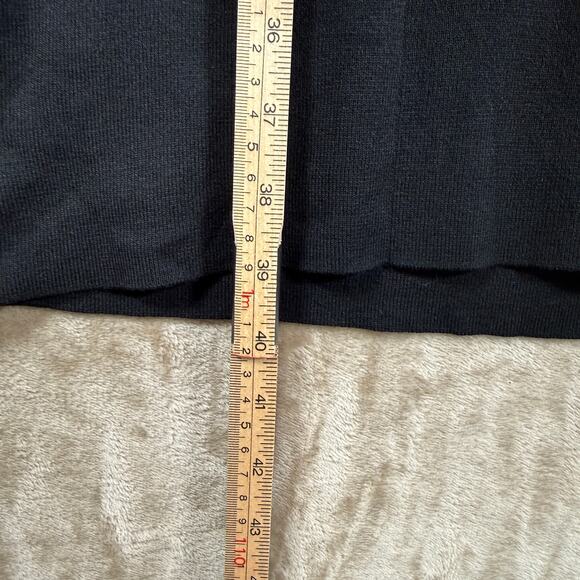 Banana Republic Black V-Neck Stretch Knit Dress | Silk Cotton Blend Bodycon | L - Picture 9 of 11